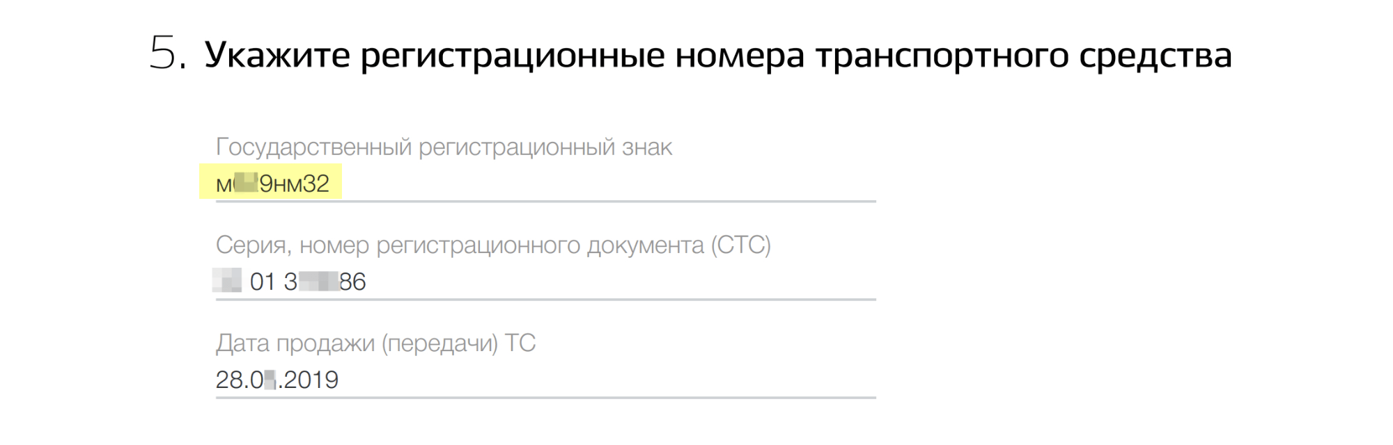 Несмотря на первый отказ, в тот же день я отправила еще одно заявление. К номеру приписала регион — сделала это наугад, потому что не знала, что еще можно исправить и почему ГИБДД не может найти машину в базе