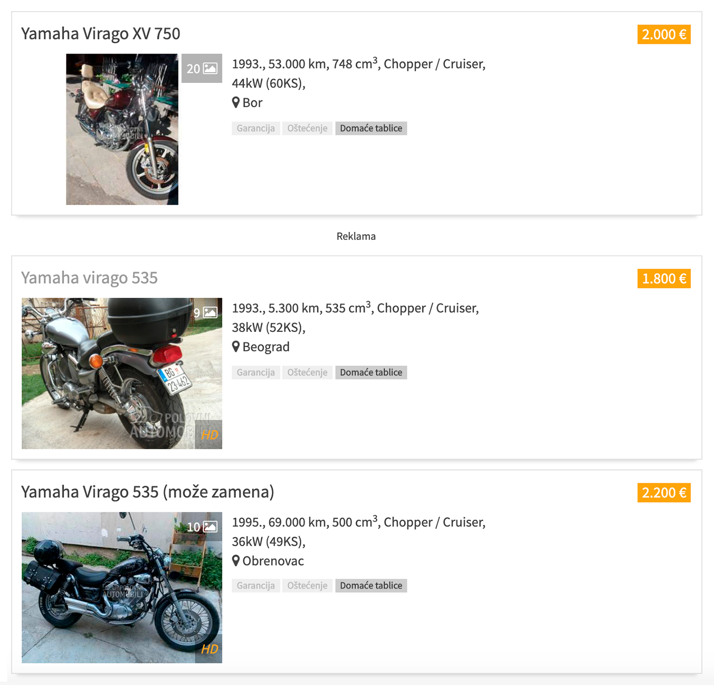 Искала их на сайте polovniautomobili.com— polovni в переводе значит «подержанные»