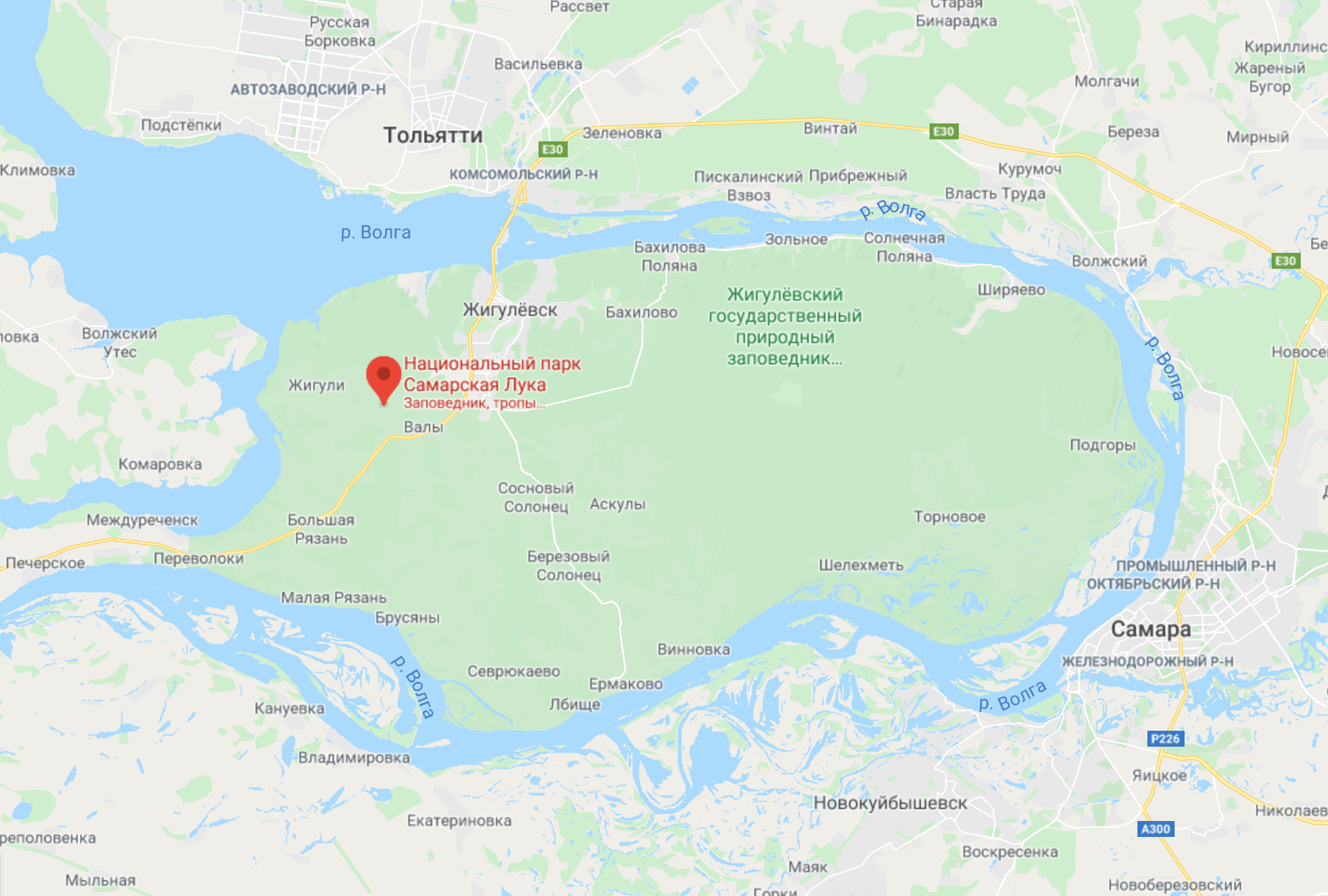 Площадь национального парка «Самарская Лука» — 134 000 га