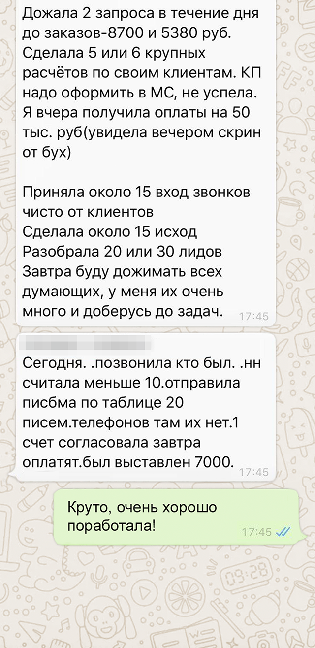 Рассказываем, кто сколько обзвонил, какие клиенты согласились оставить заявку, кто оплатил