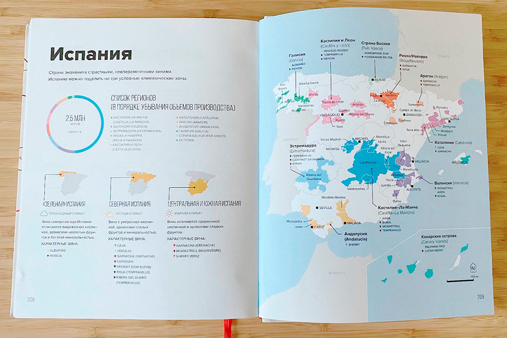 Еще в книге разобраны все винодельческие страны. И подписано, какие сорта в каком регионе производят