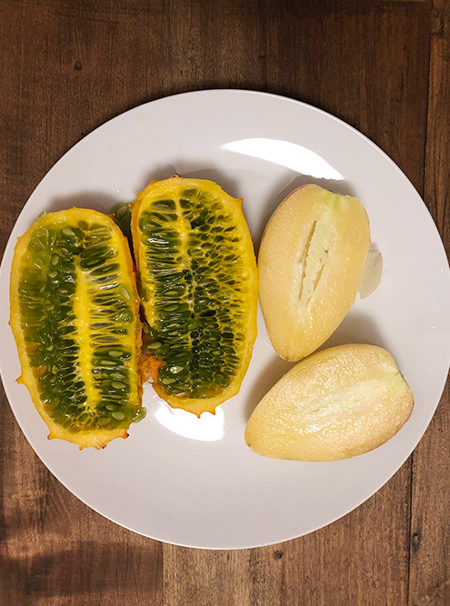 Кивано и пепино в разрезе