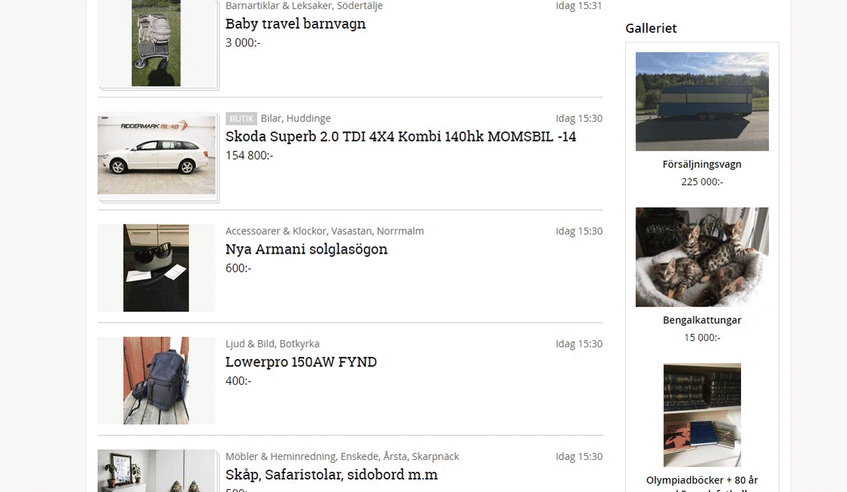 Шведский аналог Авито — интернет-барахолка blocket.se