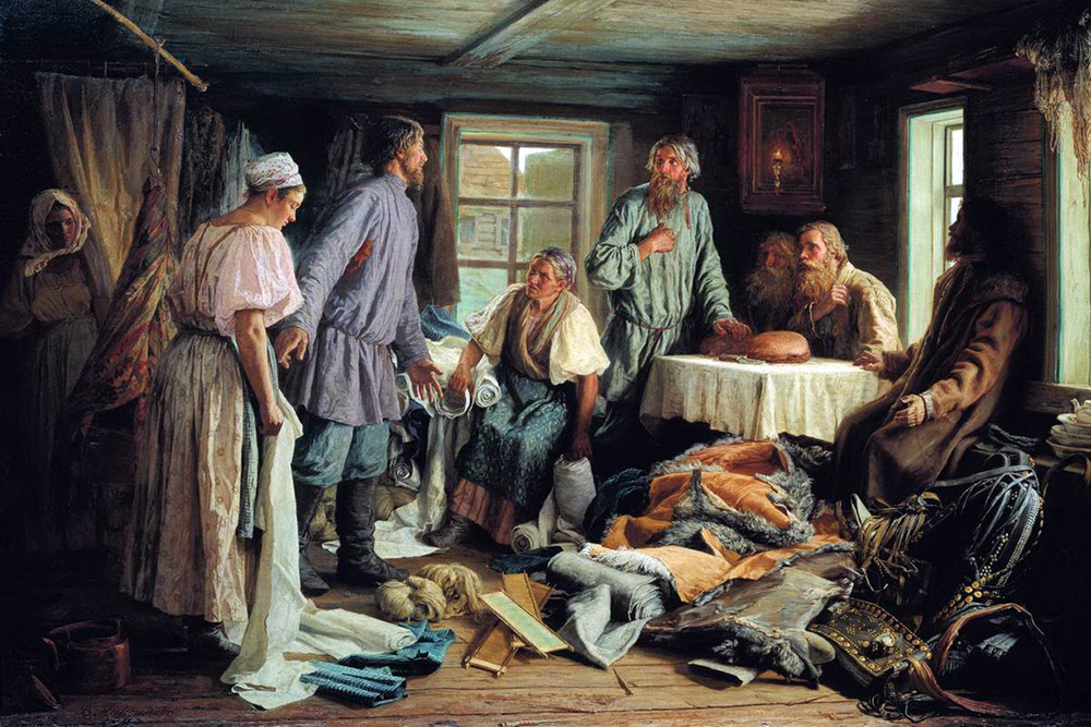 Картина В. Максимова «Семейный раздел» (1876). Тут всё: эмоции, обиды и недомолвки