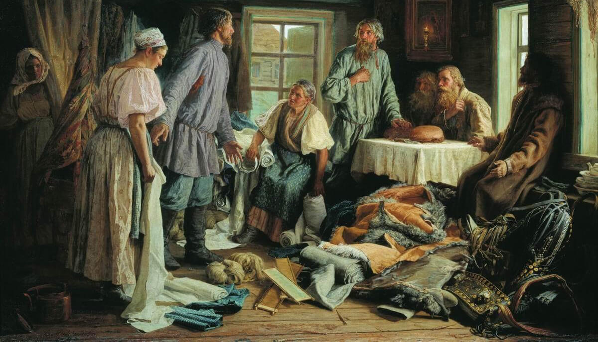 Картина В. Максимова «Семейный раздел» (1876). Тут всё: эмоции, обиды и недомолвки