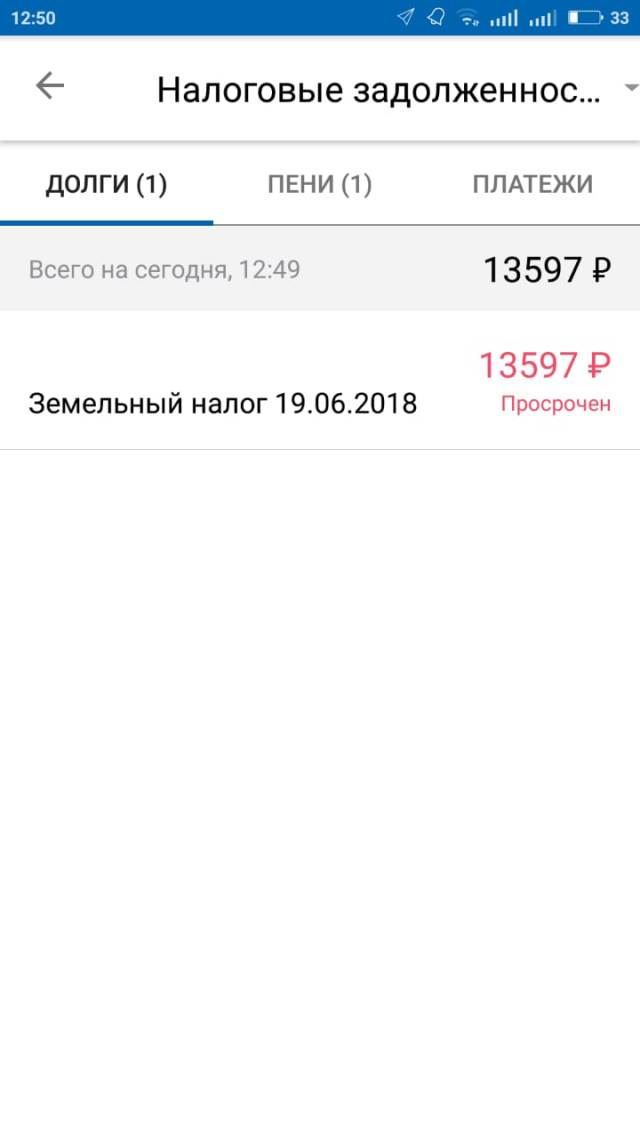 Сам долг по земельному налогу составлял 13 597 <span class=ruble>Р</span>, а пеня — 682 <span class=ruble>Р</span>